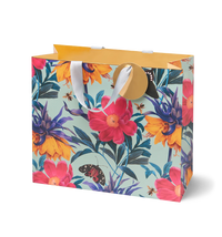 Grand sac cadeau floral à motif couronne de gentiane
